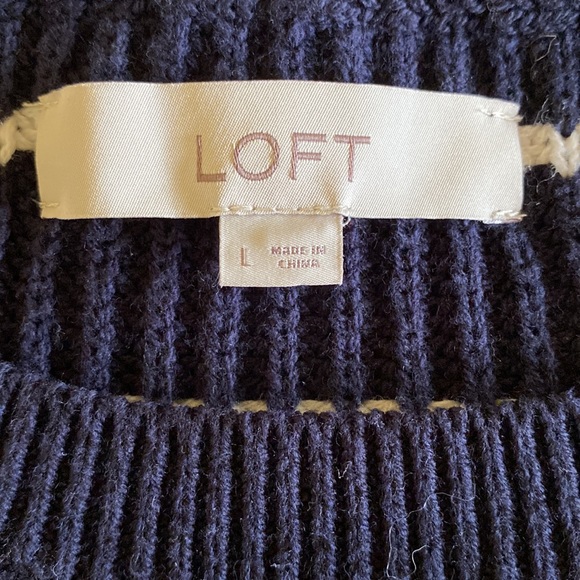 Loft navy stripe sweater - Picture 8 of 10